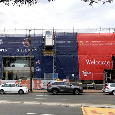 Ferrari Showroom, Artarmon - Scaffolding Hire