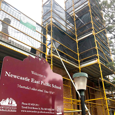 Commercial Scaffolding Services - Newcastle East Public School - Stronghold Hire Sydney