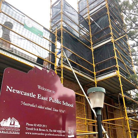 Commercial Scaffolding Services - Newcastle East Public School - Stronghold Hire Sydney