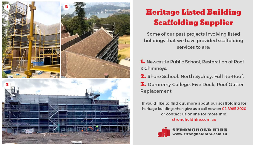 Heritage Listed Building Scaffolding Supplier - Sample Projects Sydney