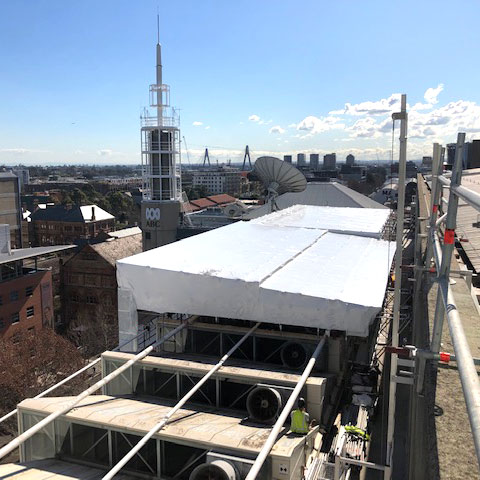 ABC Studios Ultimo Shrink wrap - Stronghold Hire Scaffolding Sydney