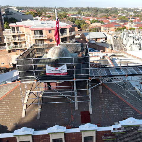 Maroubra Juction Hotel Clock Restoration - Scaffolding Hire Sydney