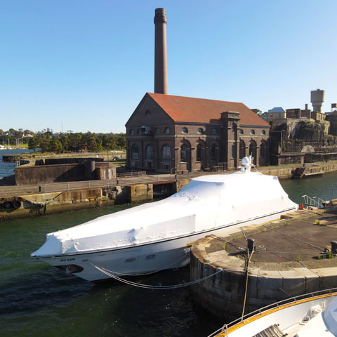 Boat Shrink Wrap Encapsulation Cockatoo Island - Stronghold Hire