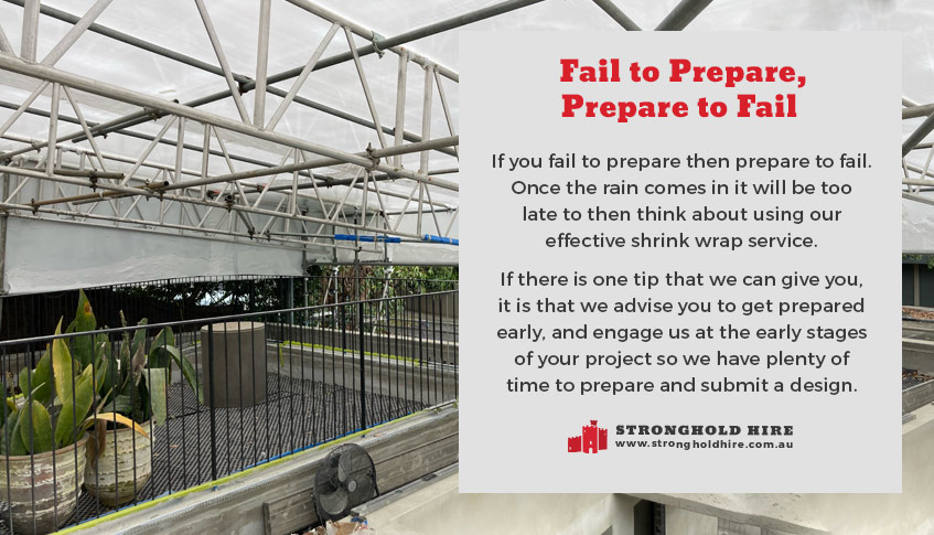 Protect Construction Site Rain - Shrink Wrap Stronghold Sydney