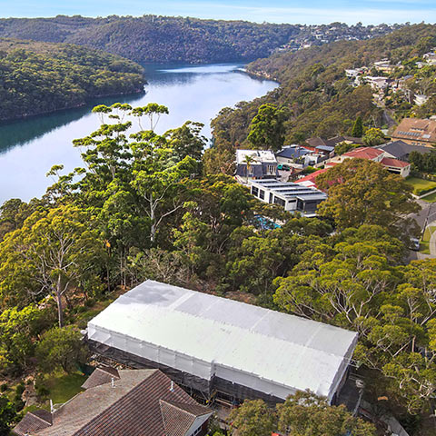 Shrink Wrap Scaffold Weather Tent - Castle Cove - Feature