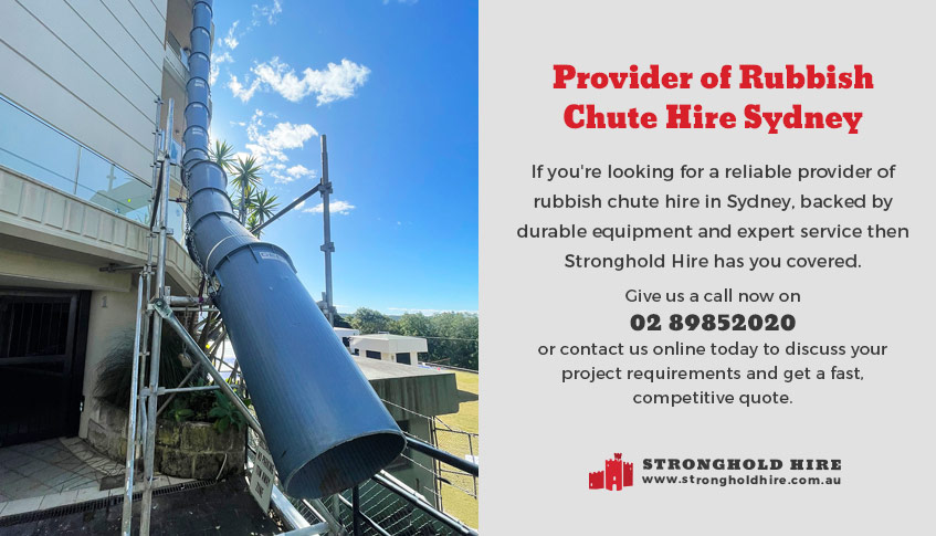 Provider of Rubbish Chute Hire Sydney - Stronghold Hire