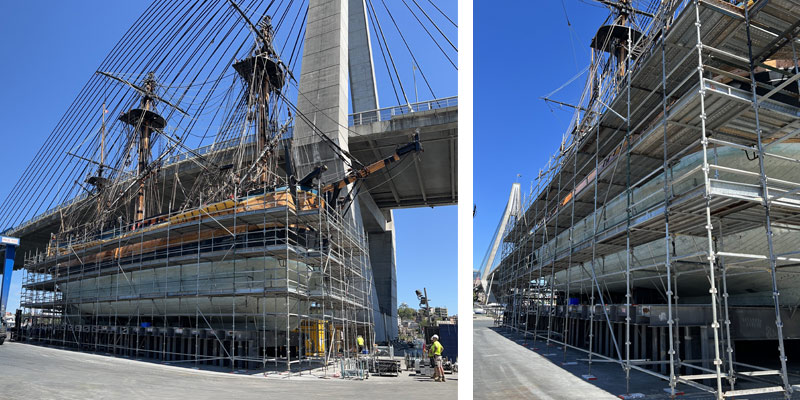 HMB Endeavour Replica Hire Scaffolding - Stronghold Hire Sydney