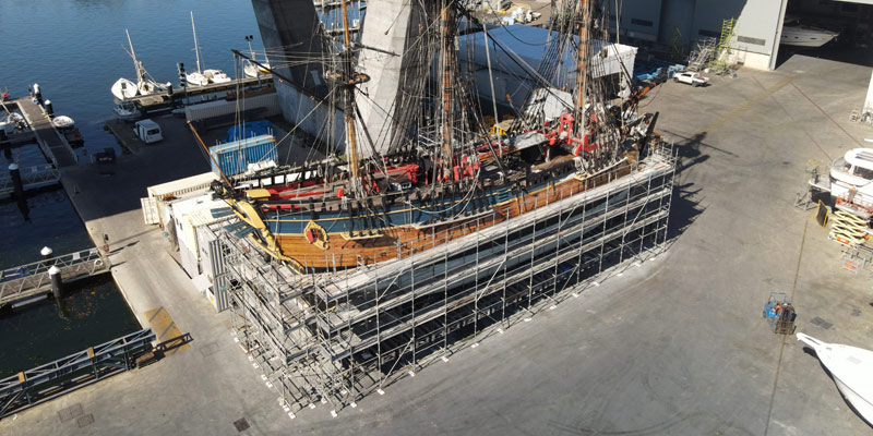 Scaffolding Hire - HMB Endeavour Replica - Stronghold Hire Sydney