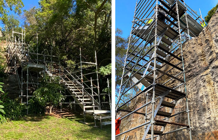 Scaffolding Stairs Tight Gaps Sydney