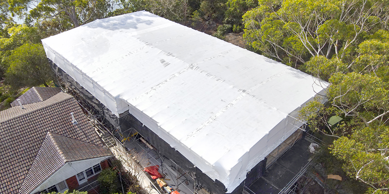 Shrink Wrap Scaffold Weather Tent Castle Cove - Stronghold