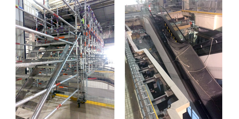 Escalator Install - Stronghold Scaffolding - Sydney