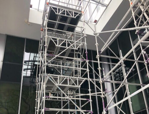 9m High Mobile Scaffolds at Angel Place, Sydney CBD