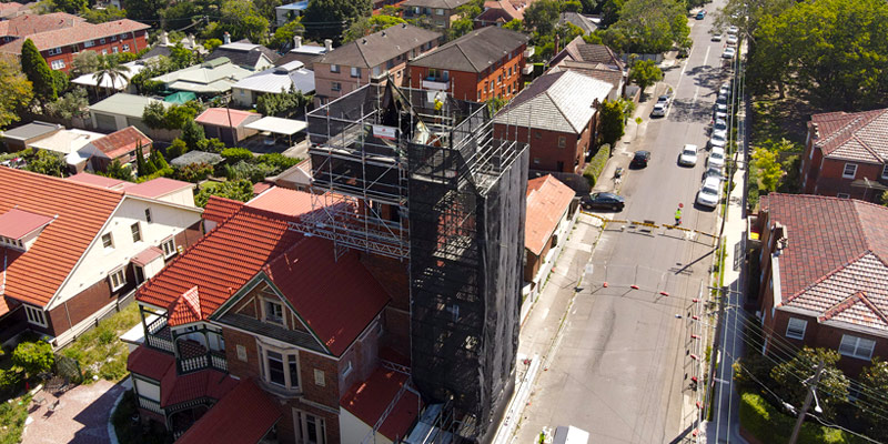 Ashfield Bell Tower - Hire Scaffolding Sydney - Stronghold