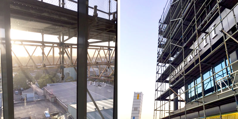 Commercial Scaffolding - Project Ferrari Showroom Artarmon - Stronghold Hire