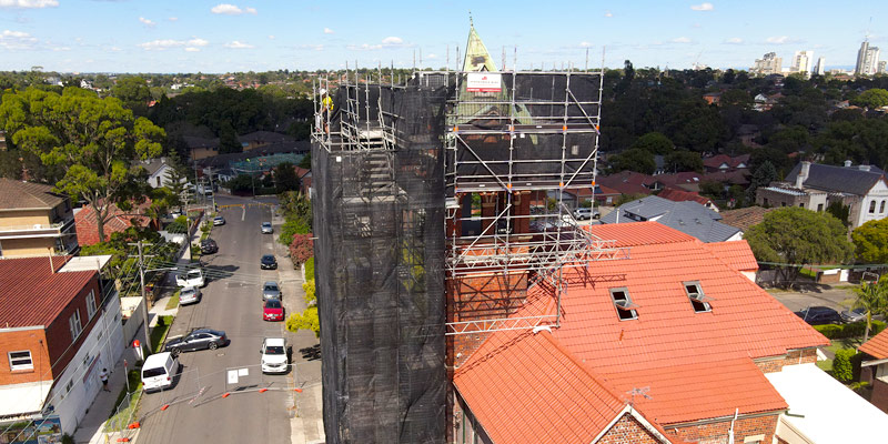 Hire Scaffolding - Ashfield Bell Tower - Sydney