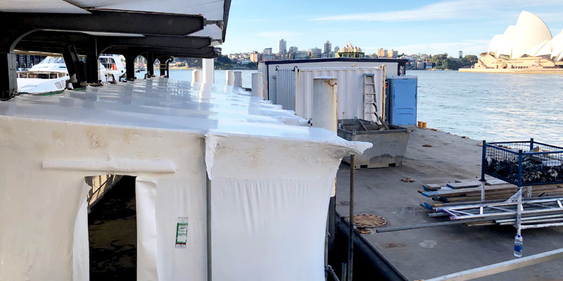 Scaffolding Services - Shrink Wrap encapsulation - Wharf Circular Quay - Stronghold Hire