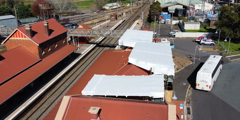 Shrink Wrap - Scaffolding Hire - Sydney - Goulburn Train Station