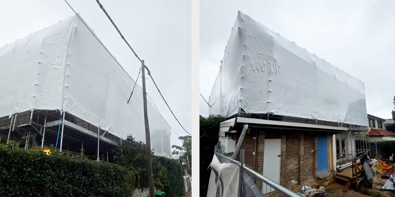 Engineered Scaffold Shrink Wrap Weather Protection - Vaucluse Stronghold Hire
